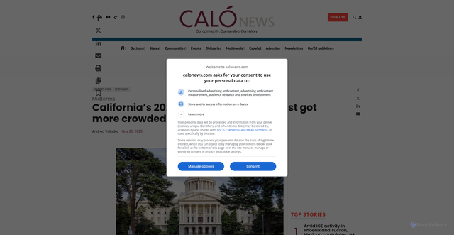 Security scan screenshot of https://www.calonews.com/news/california/california-s-2026-gubernatorial-race-just-got-more-crowded/article_1591f802-d255-40de-9728-be20d57cfcc9.html