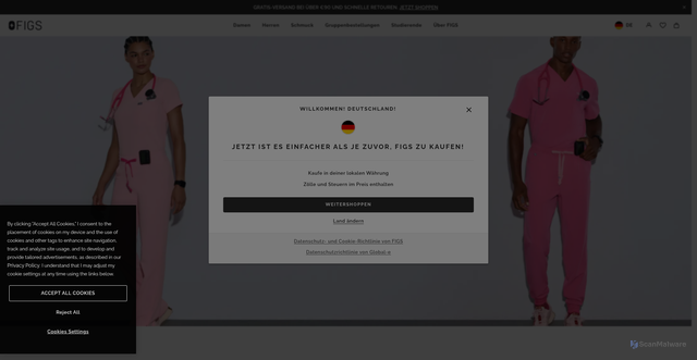 Security scan screenshot of https://www.wearfigs.com