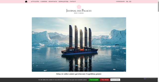 Security scan screenshot of https://journaldespalaces.com