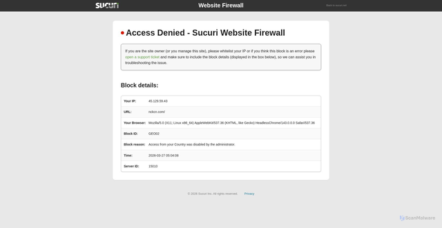 Security scan screenshot of https://nckcn.com