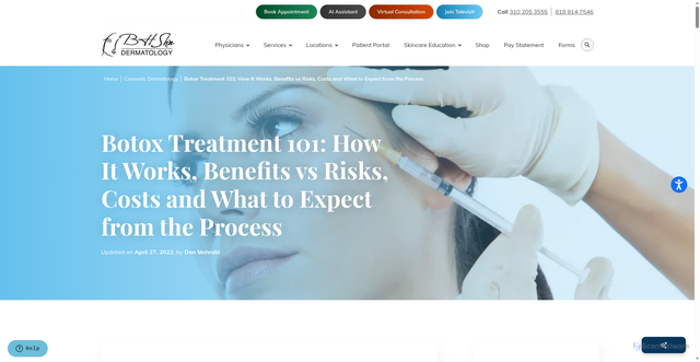 Security scan screenshot of https://bhskin.com/blog/botox-treatment-101/