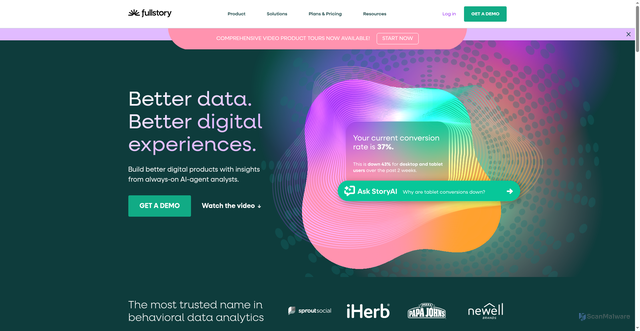 Security scan screenshot of https://www.fullstory.com