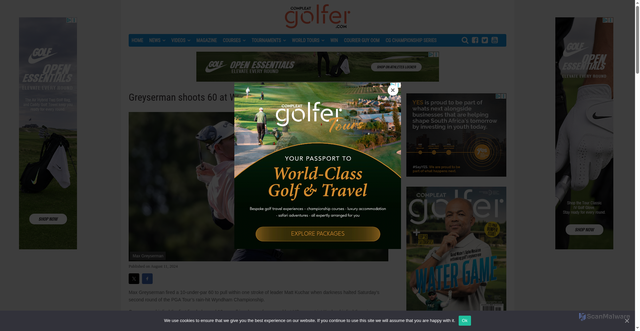 Security scan screenshot of https://www.compleatgolfer.com/pga-tour/greyserman-shoots-60-at-wyndham-championship/