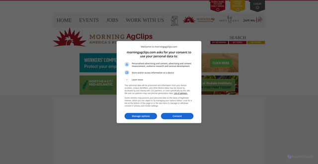 Security scan screenshot of https://morningagclips.com