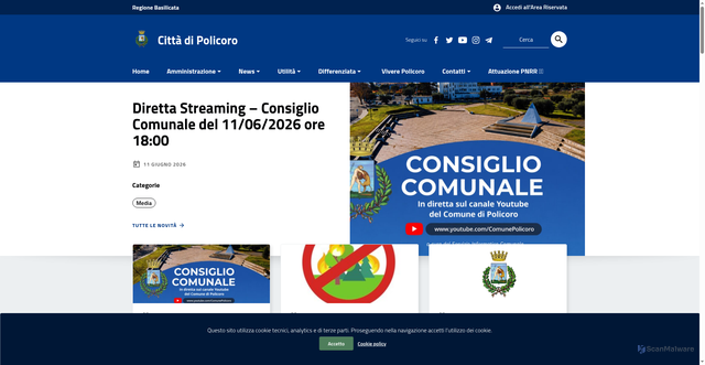 Security scan screenshot of https://www.policoro.basilicata.it