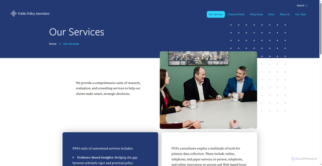 Security scan screenshot of https://publicpolicy.com/our-services/