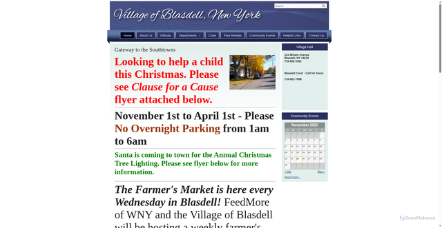 Security scan screenshot of https://villageofblasdell.gov/