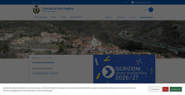 Security scan screenshot of https://comune.orcofeglino.sv.it/