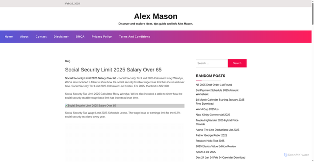 Security scan screenshot of https://alexmasonm.pages.dev/gllih-social-security-limit-2025-salary-over-65-jhkku/