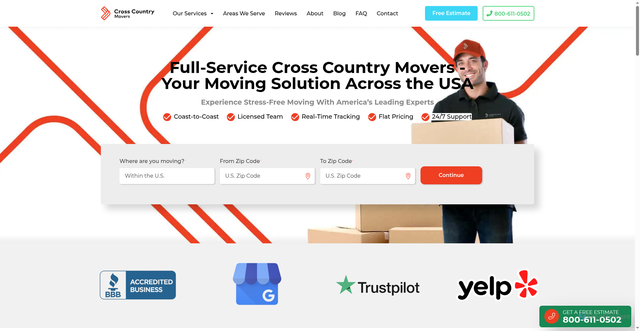 Security scan screenshot of https://crosscountrymovers.com/