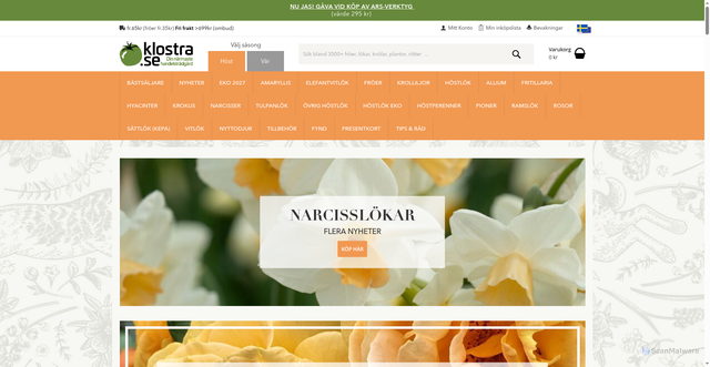 Security scan screenshot of https://klostra.se