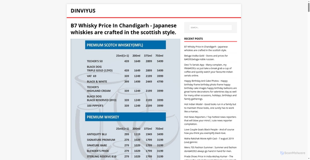 Security scan screenshot of https://yusvinid.pages.dev/post/b7-whisky-price-in-chandigarh/