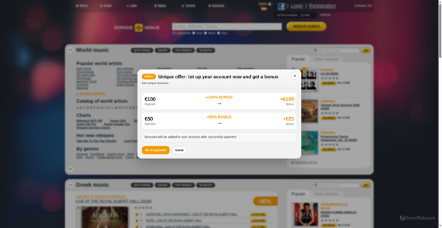 Security scan screenshot of https://songswave.net