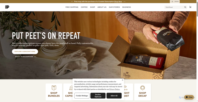 Security scan screenshot of https://www.peets.com