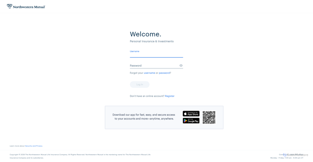 Security scan screenshot of https://login.northwesternmutual.com