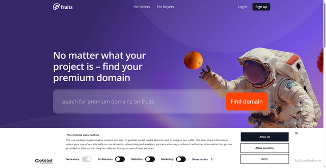 Security scan screenshot of https://www.fruits.co/