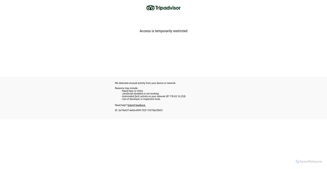 Security scan screenshot of https://www.tripadvisor.in