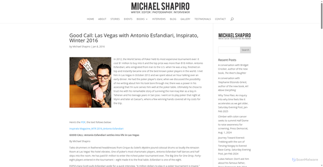 Security scan screenshot of https://michaelshapiro.net/good-call-antonio-esfandiaris-las-vegas/