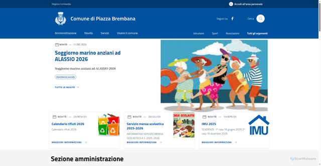 Security scan screenshot of https://www.comune.piazzabrembana.bg.it/home/index.html