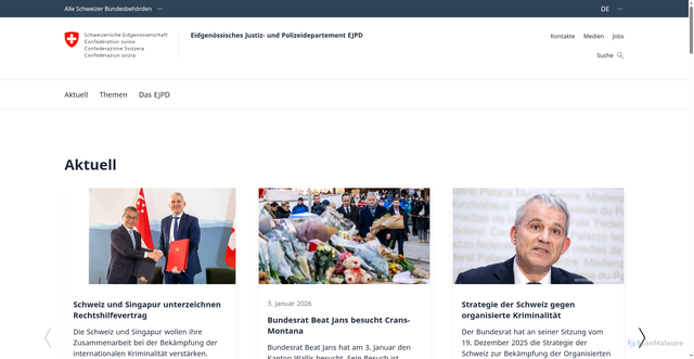 Security scan screenshot of https://www.ejpd.admin.ch/de