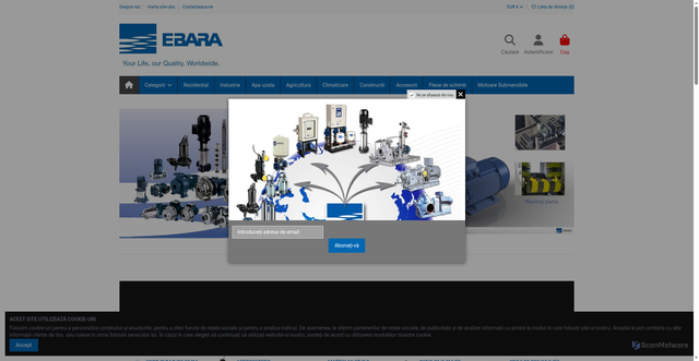Security scan screenshot of https://www.ebara-online.ro
