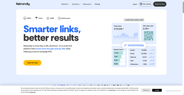 Security scan screenshot of https://rebrand.ly/