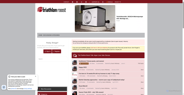 Security scan screenshot of https://triroost.com