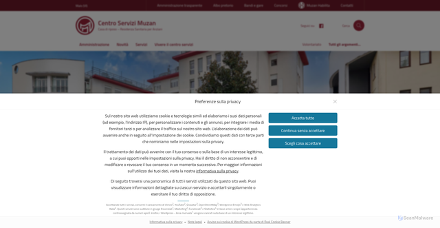 Security scan screenshot of https://www.muzan.it