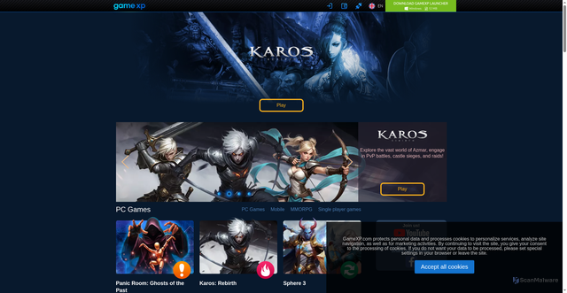 Security scan screenshot of https://gamexp.ru