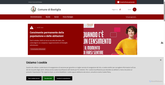 Security scan screenshot of https://www.comune.bastiglia.mo.it/