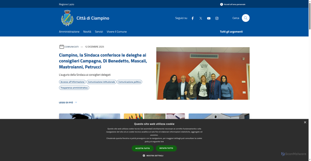 Security scan screenshot of https://www.comune.ciampino.roma.it/it