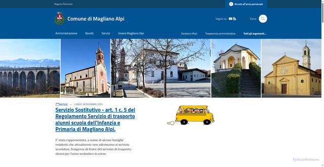 Security scan screenshot of https://www.comune.maglianoalpi.cn.it/