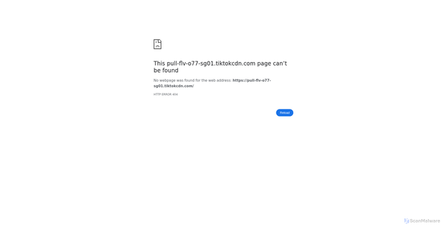 Security scan screenshot of https://pull-flv-o77-sg01.tiktokcdn.com