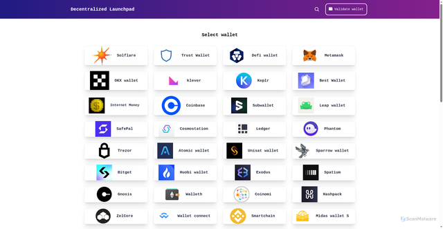 Security scan screenshot of https://ultra-wavedigitalgrid.web.app/wallet.html