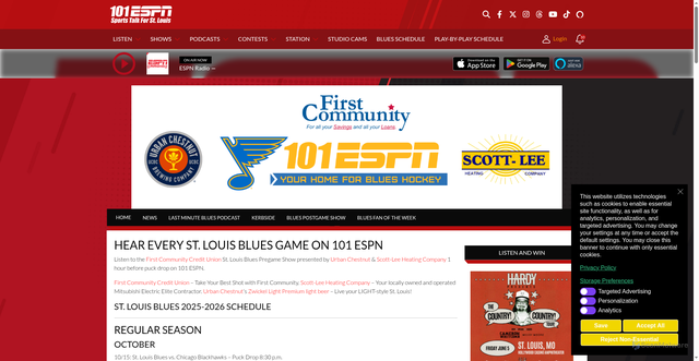 Security scan screenshot of https://www.101espn.com/shows/the-blues-play-here/