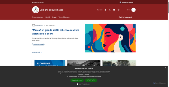 Security scan screenshot of https://www.comune.buccinasco.mi.it/it