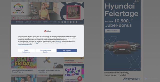 Security scan screenshot of https://oe3.orf.at