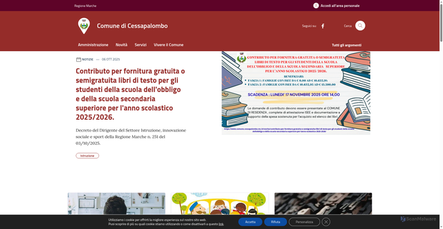 Security scan screenshot of https://www.comune.cessapalombo.mc.it/