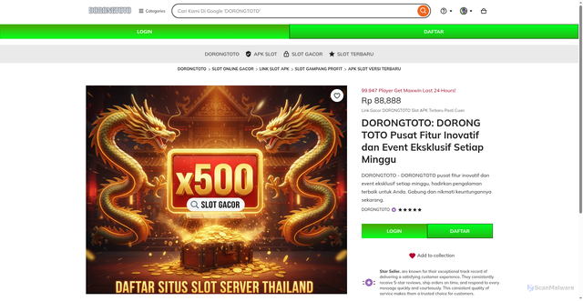 Security scan screenshot of http://dorongtotoslot.net/