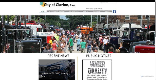 Security scan screenshot of https://www.clarioniowa.gov/