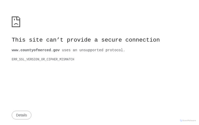 Security scan screenshot of http://www.countyofmerced.gov/