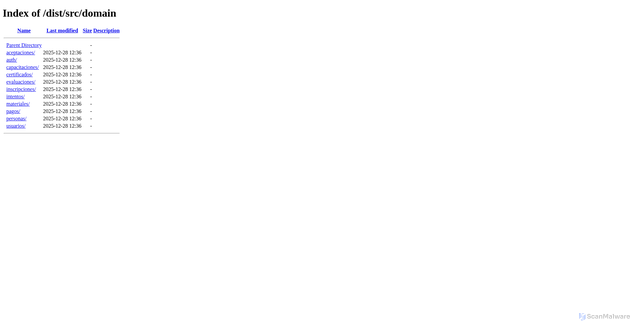 Security scan screenshot of https://api.formar360.com/dist/src/domain/