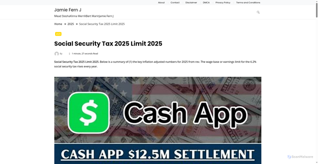 Security scan screenshot of https://jamiefernj.pages.dev/buwdm-social-security-tax-2025-limit-2025-sfsll/