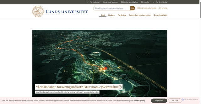 Security scan screenshot of https://lu.se
