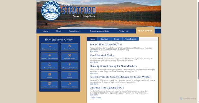 Security scan screenshot of https://stratfordnh.gov/
