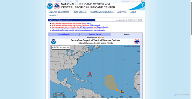 Security scan screenshot of https://www.nhc.noaa.gov/