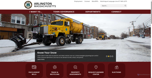 Security scan screenshot of https://www.arlingtonma.gov/