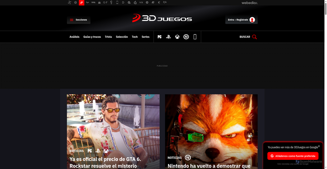 Security scan screenshot of https://3djuegos.com