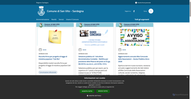 Security scan screenshot of https://www.comune.sanvito.ca.it