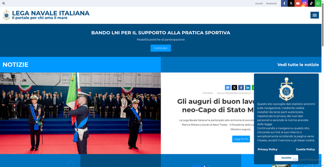 Security scan screenshot of https://www.leganavale.it/